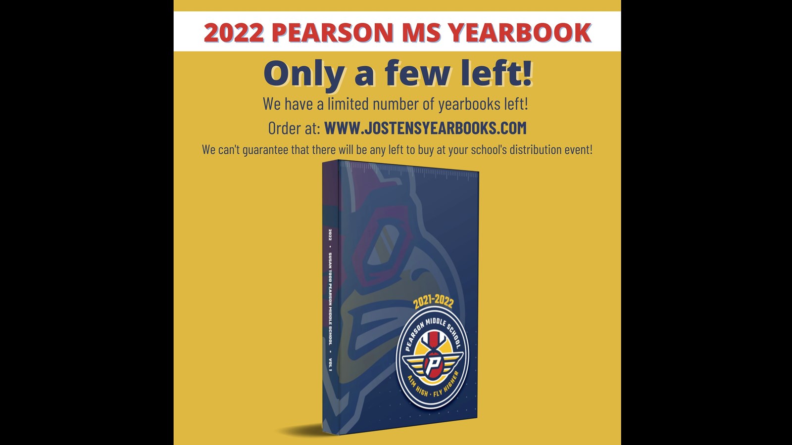Don't miss out on the inaugural yearbook for Pearson!